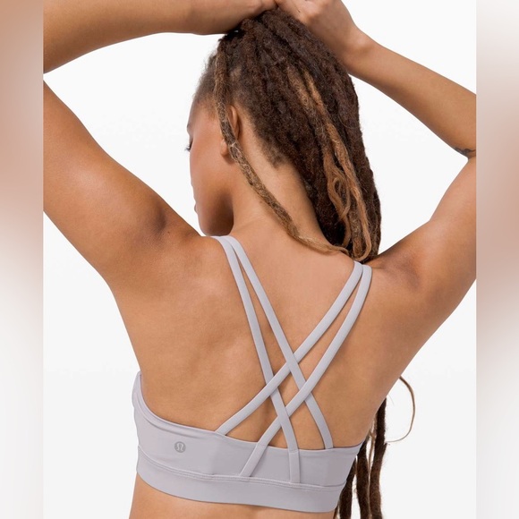 Lululemon Energy Bra – Medium Support (B-D Cup) Sports Bra – Chrome – Size 6 - Picture 1 of 6